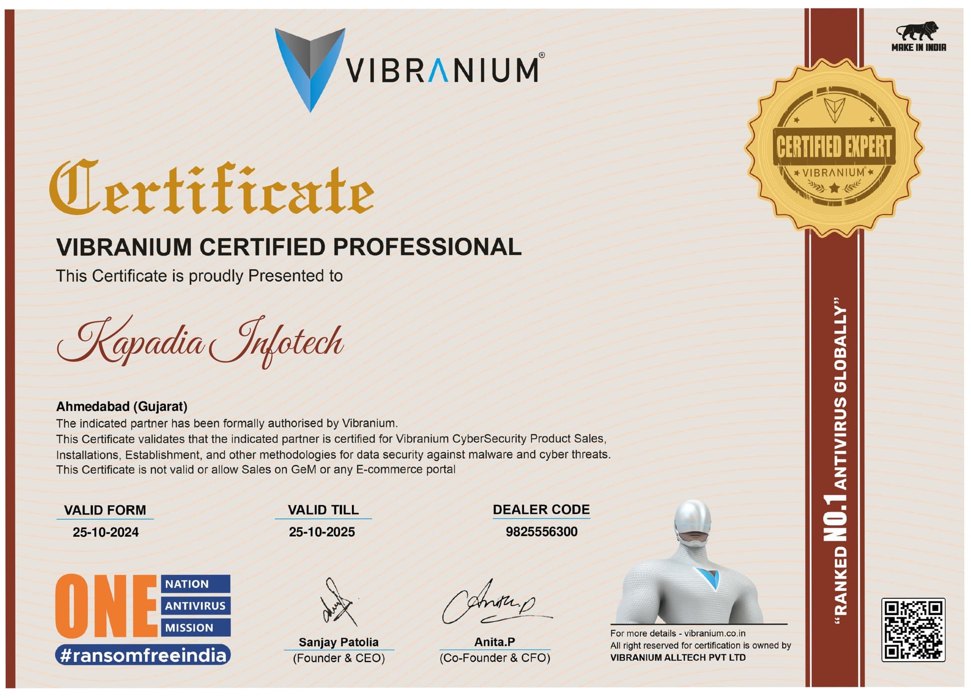 Vibranium certified professional