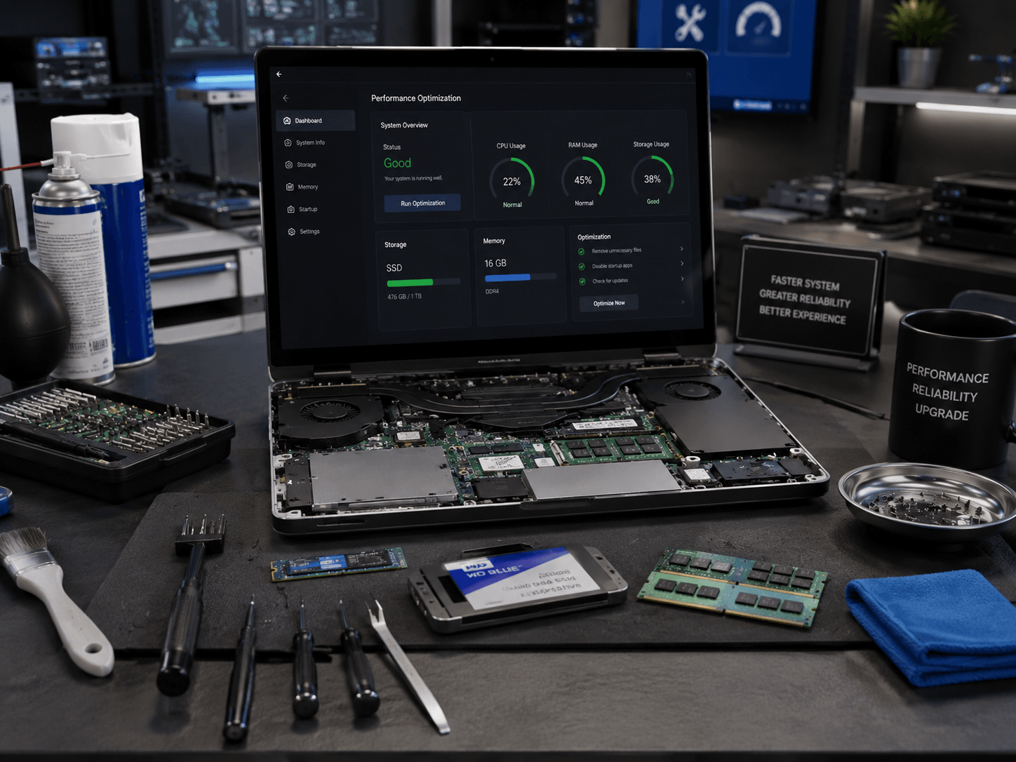 Slow laptop performance diagnosis