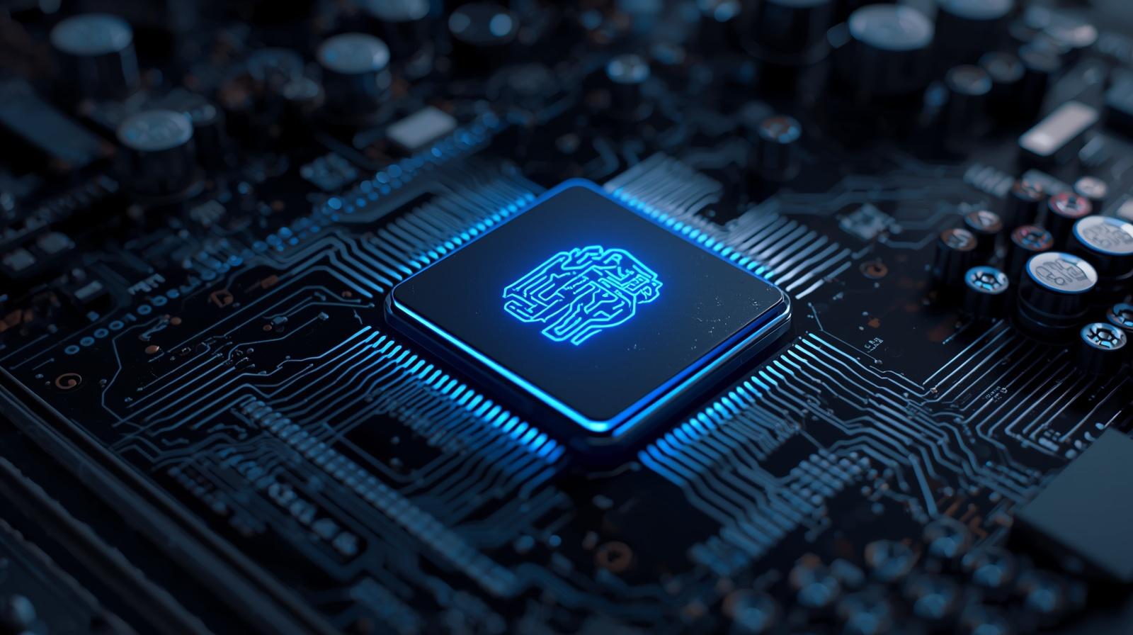 AI neural processing unit chip on motherboard