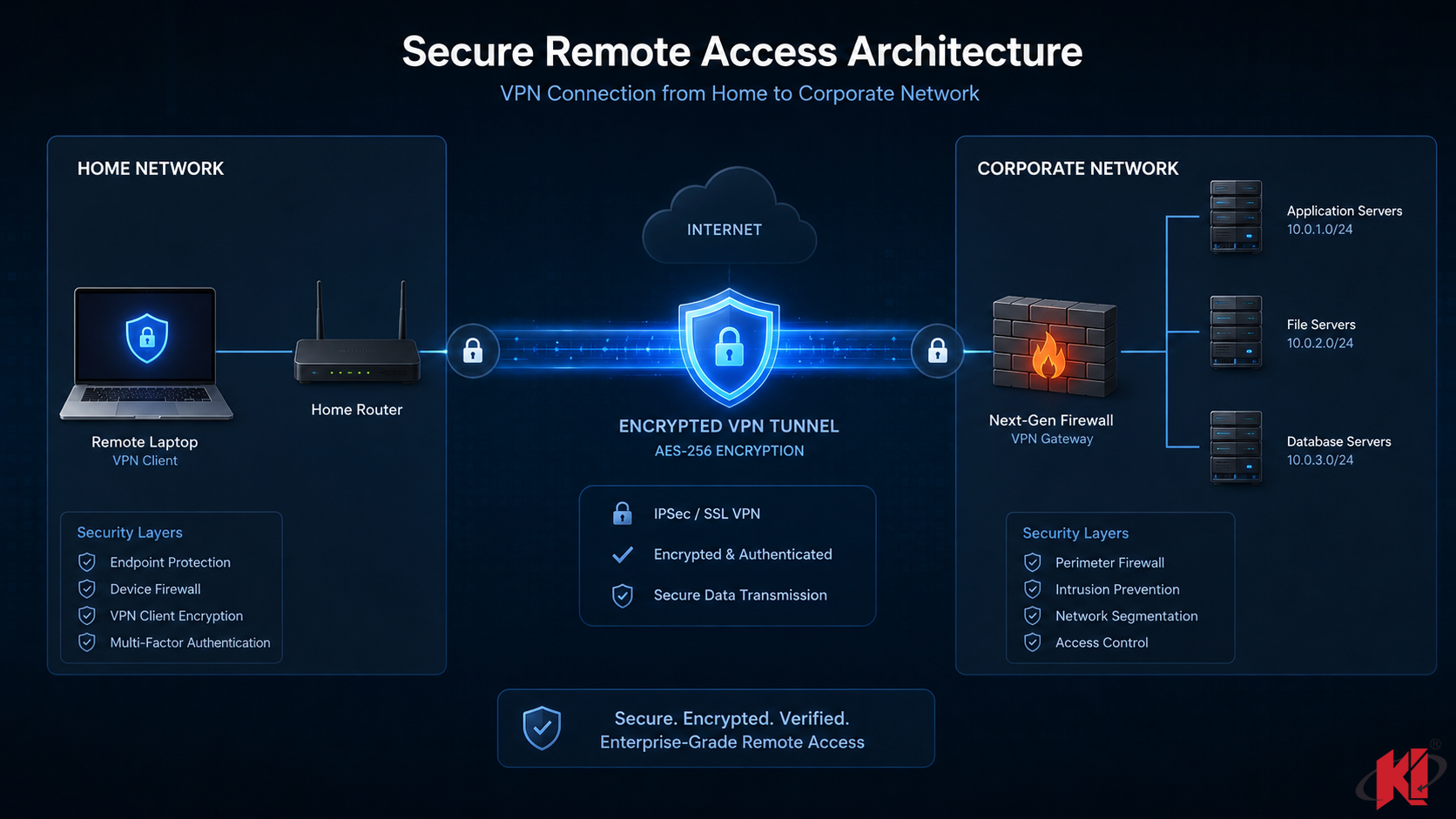 VPN and Firewall Remote Security Architecture