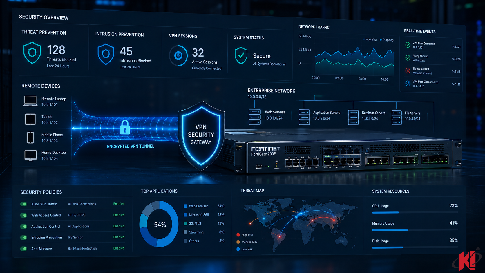 Enterprise Firewall and VPN Protection Network